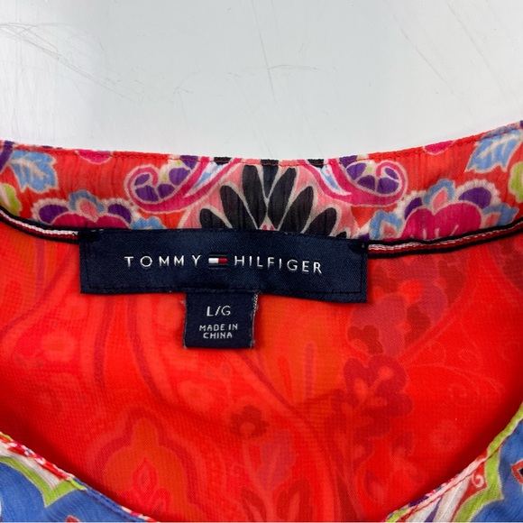Tommy Hilfiger  women’s orange textured top L L65-37 - Picture 5 of 5